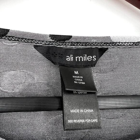 Ali Miles Sz Medium Wearable Art to Wear Gray Artsy Blouse Shirt Top Mature - Picture 2 of 9